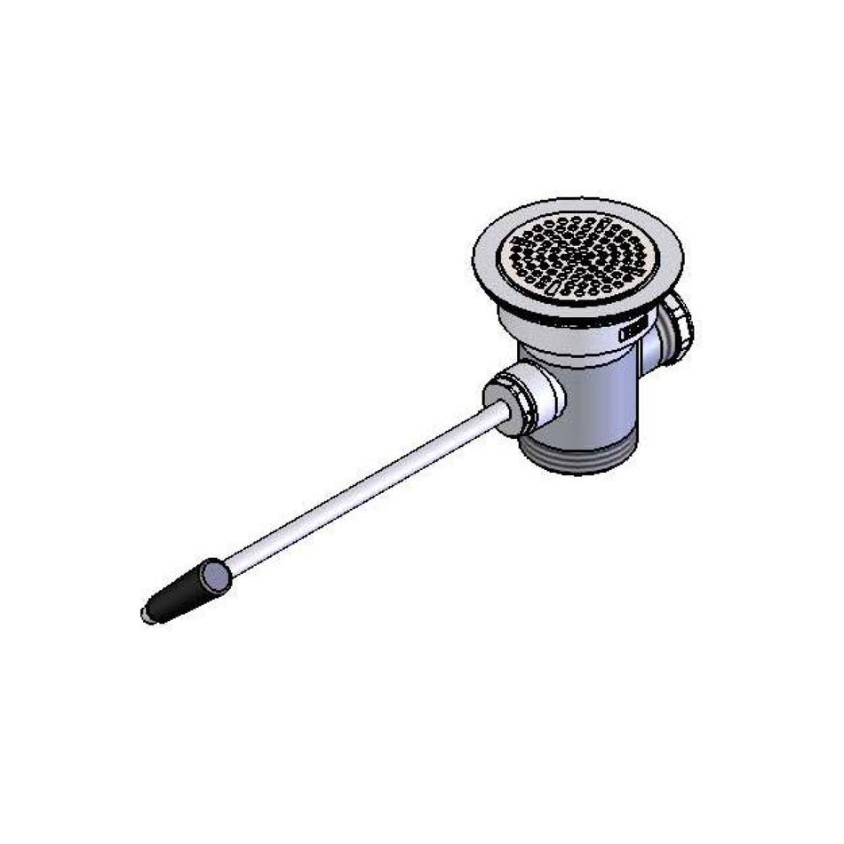 Waste Drain Valve, Twist Handle, 3-1/2" x 2", VR Flat Strainer