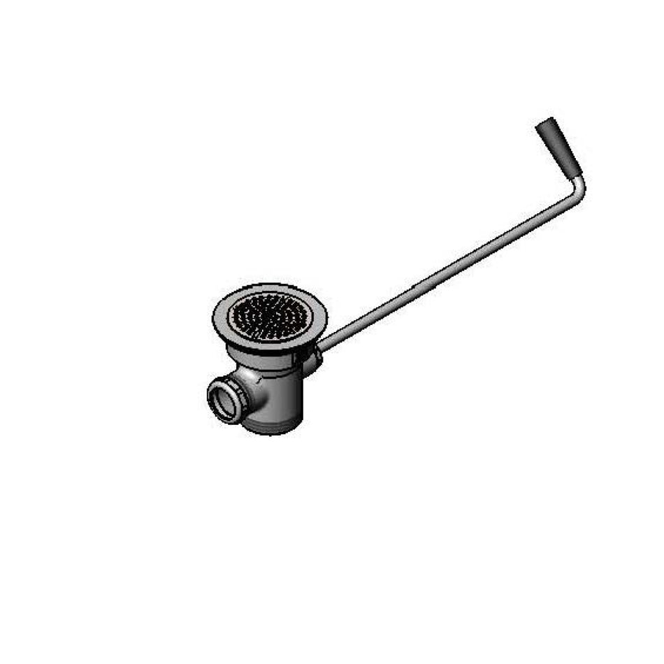 Waste Drain Valve, Long Twist Handle, 3-1/2" x 2"