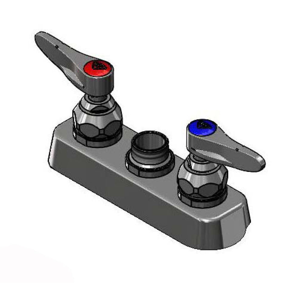 4" Deck Mount Workboard PRU Base Faucet, Less Nozzle, SC-Eternas, Lever Handles