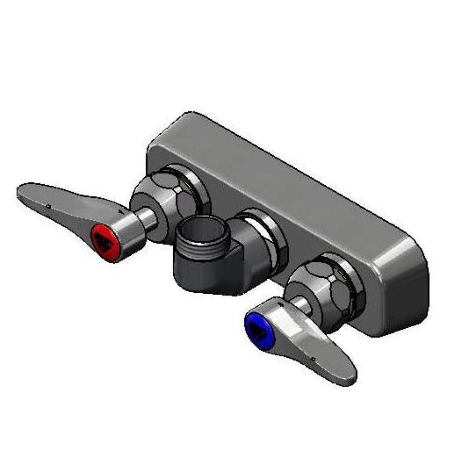 4" Wall Mount Workboard PRU Base Faucet, Less Nozzle, CV-Ceramas, Lever Handles