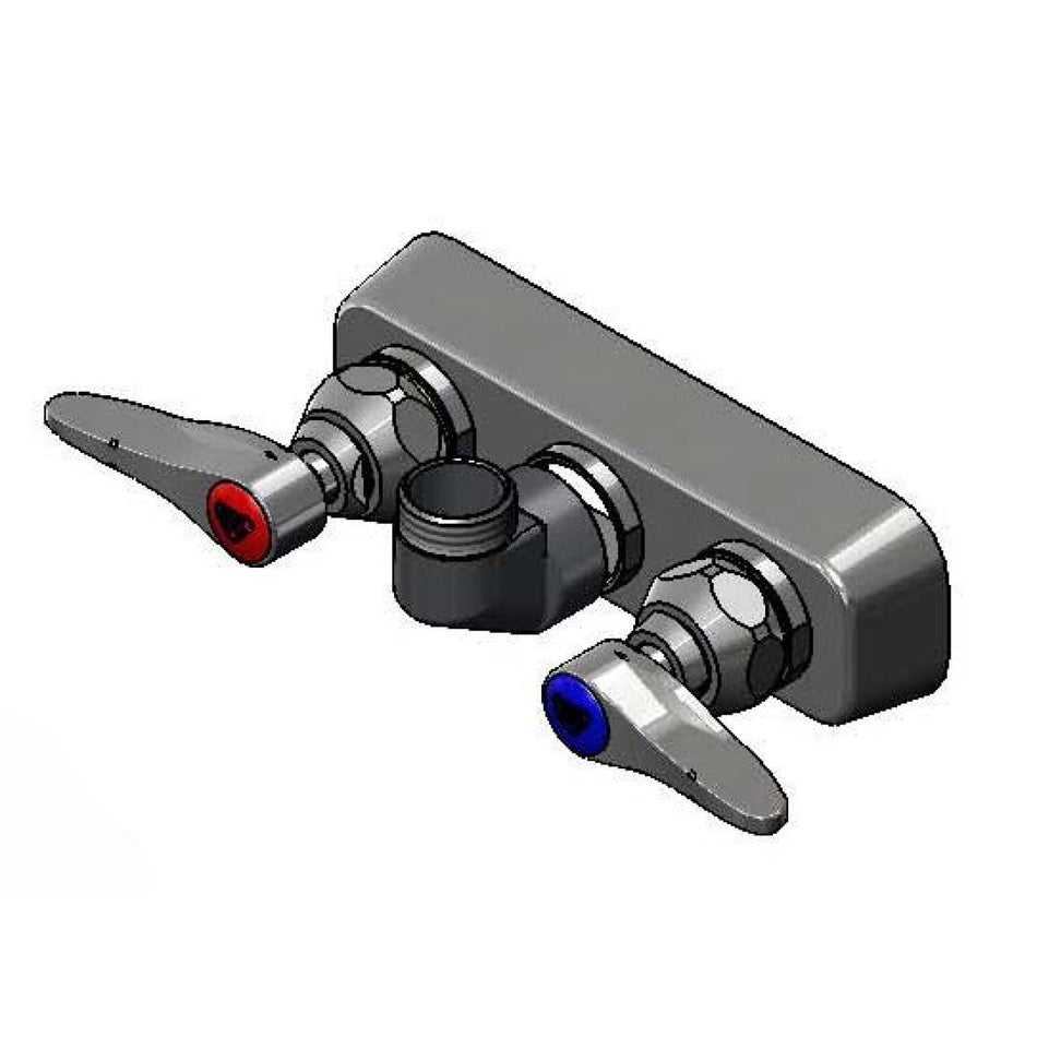 4" Wall Mount Workboard PRU Base Faucet, Less Nozzle, SC-Eternas, Lever Handles