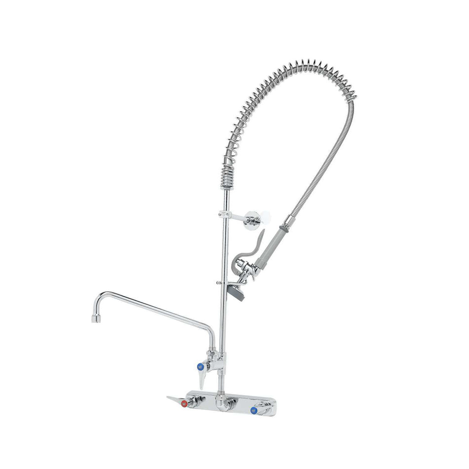 8" Wall Mount Workboard Pre-Rinse unit W/Eterna, B-0107, 12" Add-On Faucet & Wall Bracket