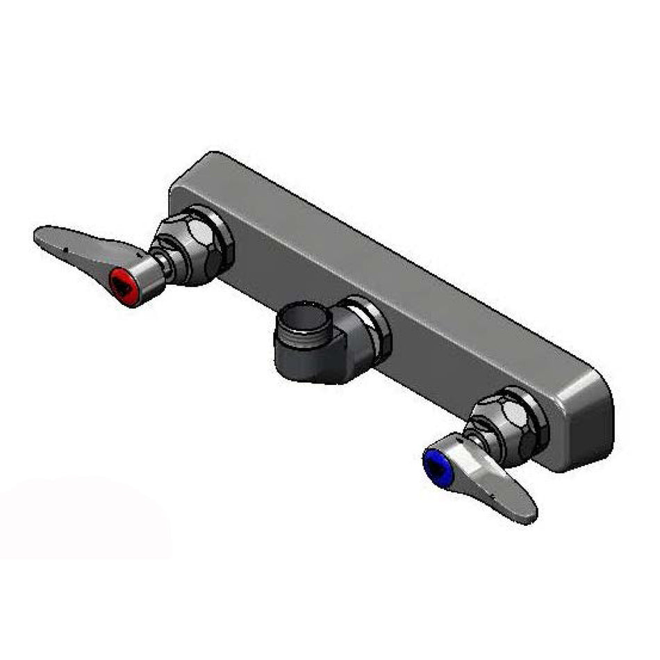 8" Wall Mount Workboard PRU Base Faucet, Less Nozzle, SC-Eternas, Lever Handles