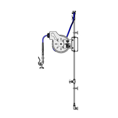 T&S Brass B-7112-U1MWS2C Open 15' SS Hose Reel System - EasyInstall & Wall Base