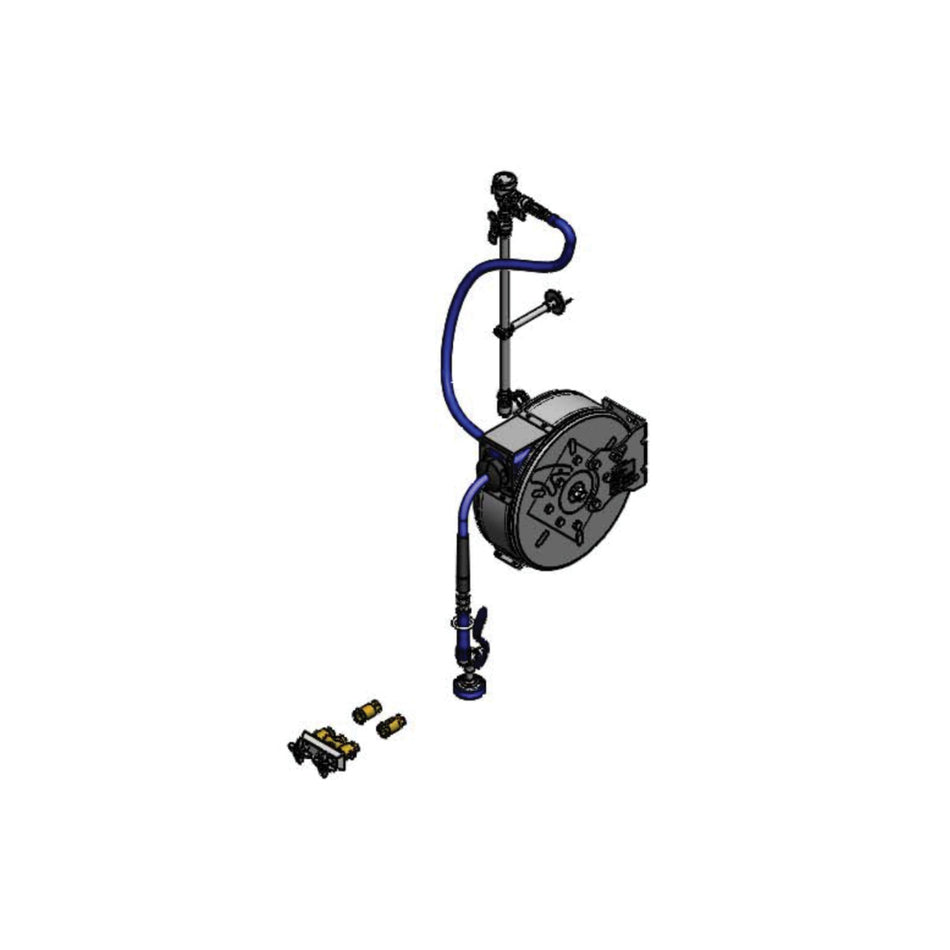 T&S Brass B-7122-C01XS3XK Enclosed SS Hose Reel System - Dual Check Valves & 30' Hose