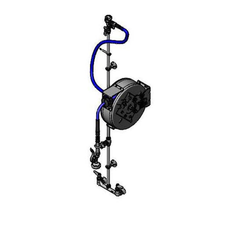 T&S Brass B-7122-C1MXS2CFH Enclosed 30' SS Reel System - Exposed Piping & High-Flow Valve