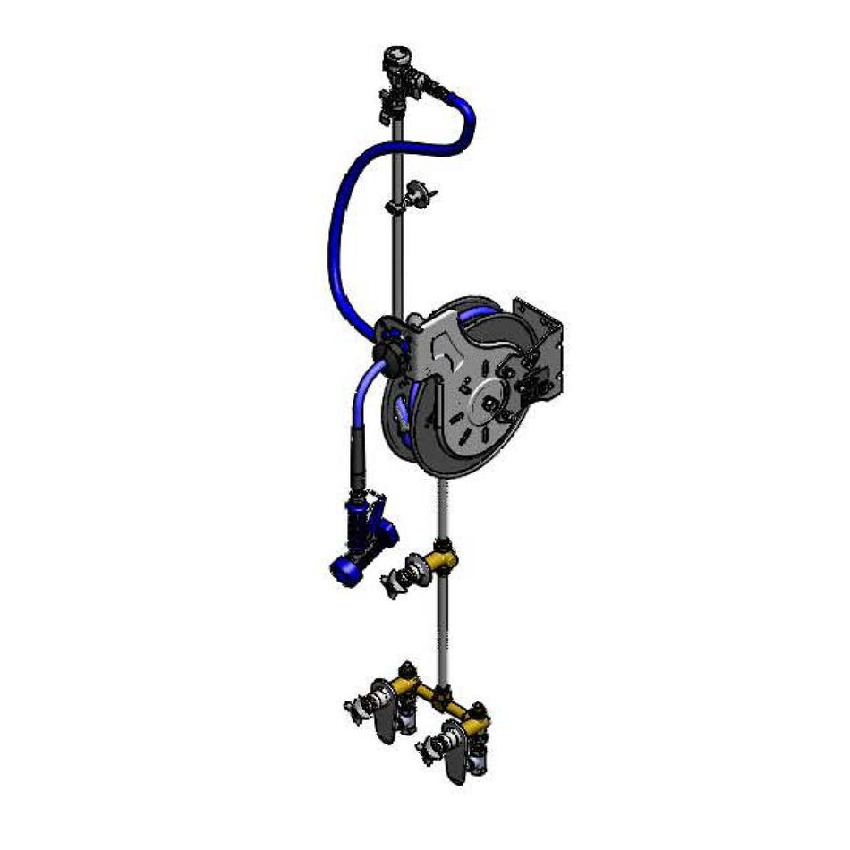 T&S Brass B-7132-U03XS6 Open 35' Hose Reel System - Concealed Base & 7/16" Gun