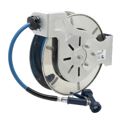 T&S Brass B-7133-04 Open SS Hose Reel - 1/2" x 35' w/ 9/16" Rear Trigger Gun