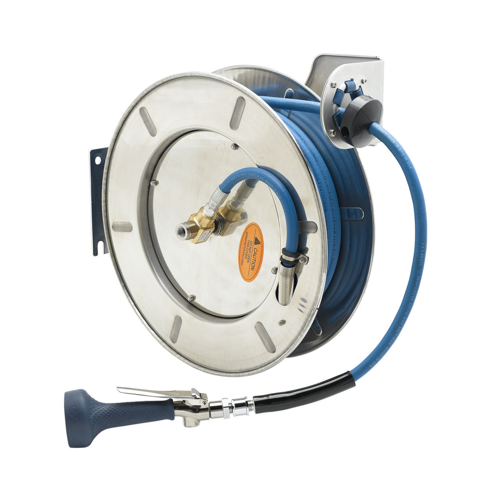 T&S Brass B-7142-08M Open SS Hose Reel - 3/8" x 50' w/ B-0108