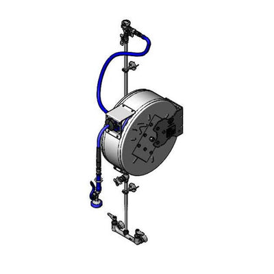 T&S Brass B-7142-C01XS1E Enclosed 50' SS Reel System - Exposed Piping & Spray Valve