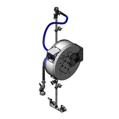 T&S Brass B-7142-C1MXS2E Closed 50' SS Hose Reel System - Exposed Piping & Accessories