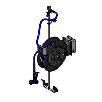 T&S Brass B-7143-U05WS1C SS Hose Reel System - 50' Hose, MV Water Gun & EasyInstall