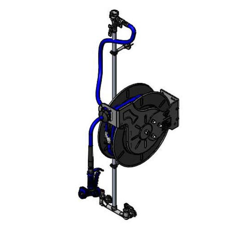 1/2" Hose Reel System: 8" Base Faucet, Control Valve, Risers, VB, HW Hose, Reel & MV Gun