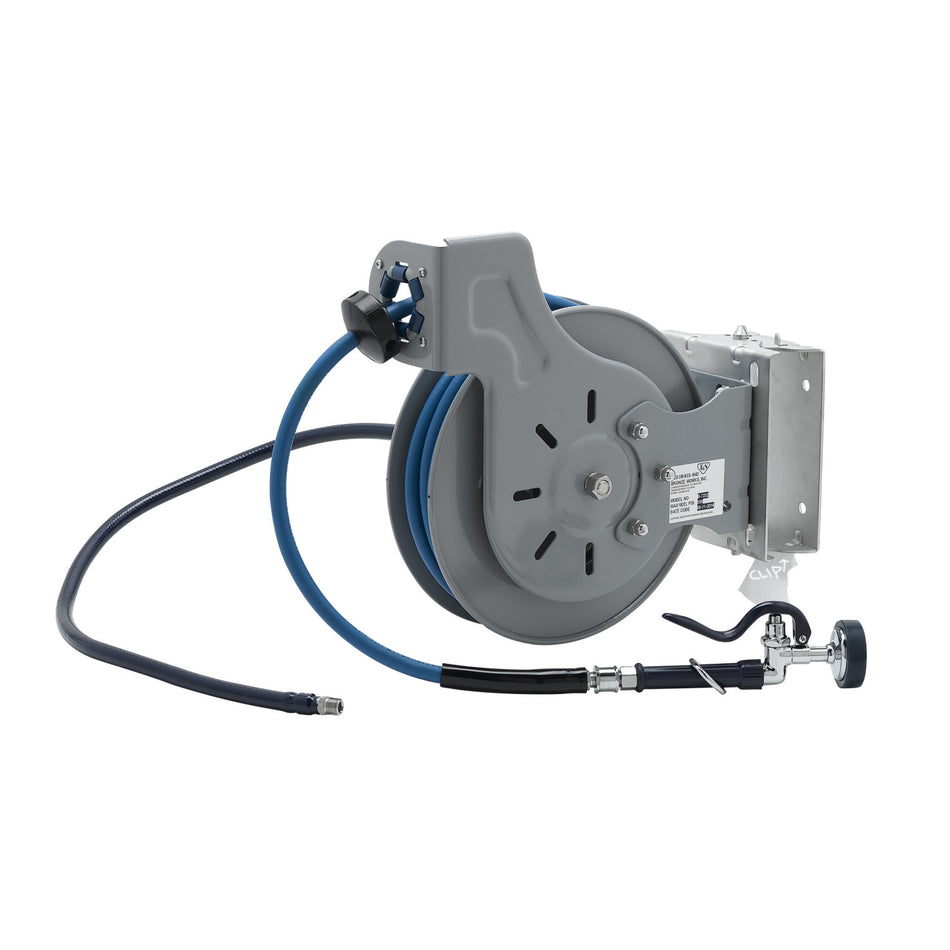 T&S Brass B-7232-01-ESB48 Open Hose Reel - 48" Lead & Swing Bracket