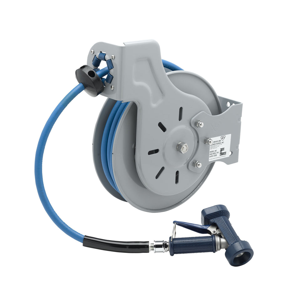 T&S Brass B-7232-02 Epoxy Coated Open Hose Reel - Rear Trigger
