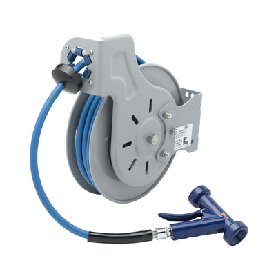 T&S Brass B-7232-11 Epoxy Coated Open Hose Reel - Aluminum Water Gun