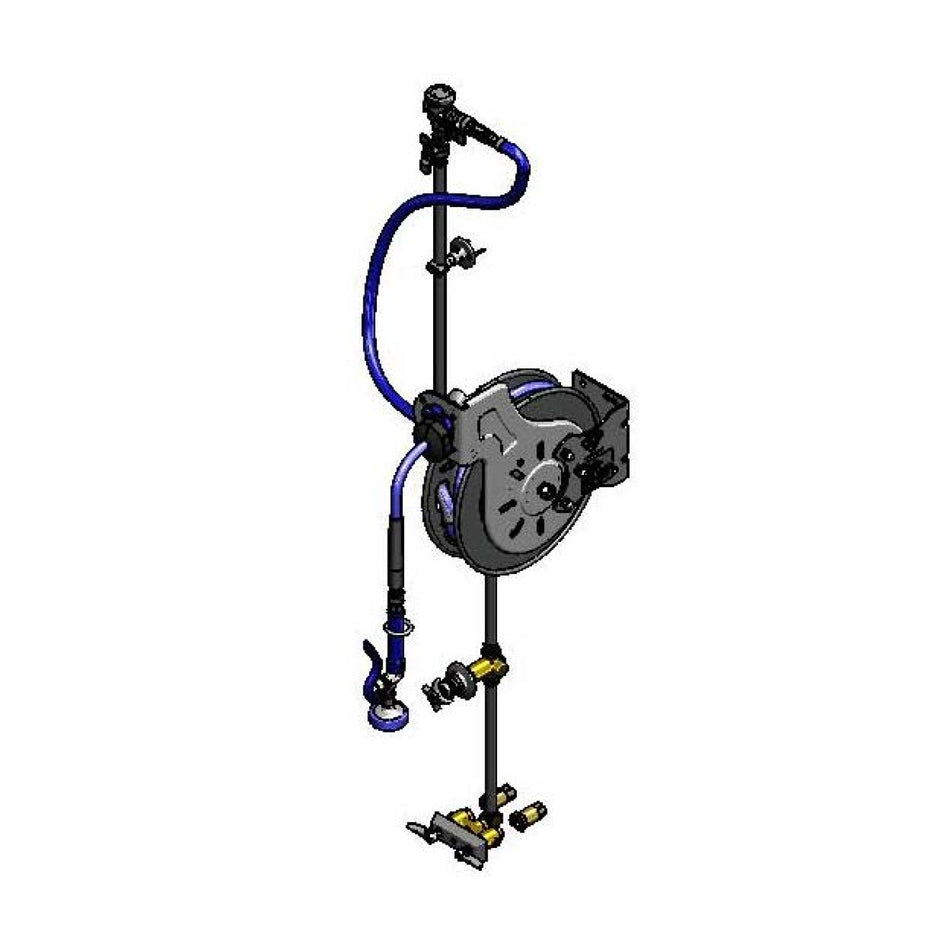 T&S Brass B-7232-U01XS3 Hose Reel System - 35' Open Reel, VB & Exposed Utility Piping