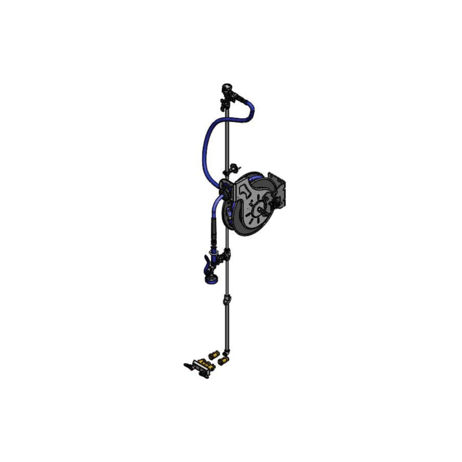 T&S Brass B-7232-U01XS3XA Hose Reel Assembly - 35' Open Reel & Exposed Accessories