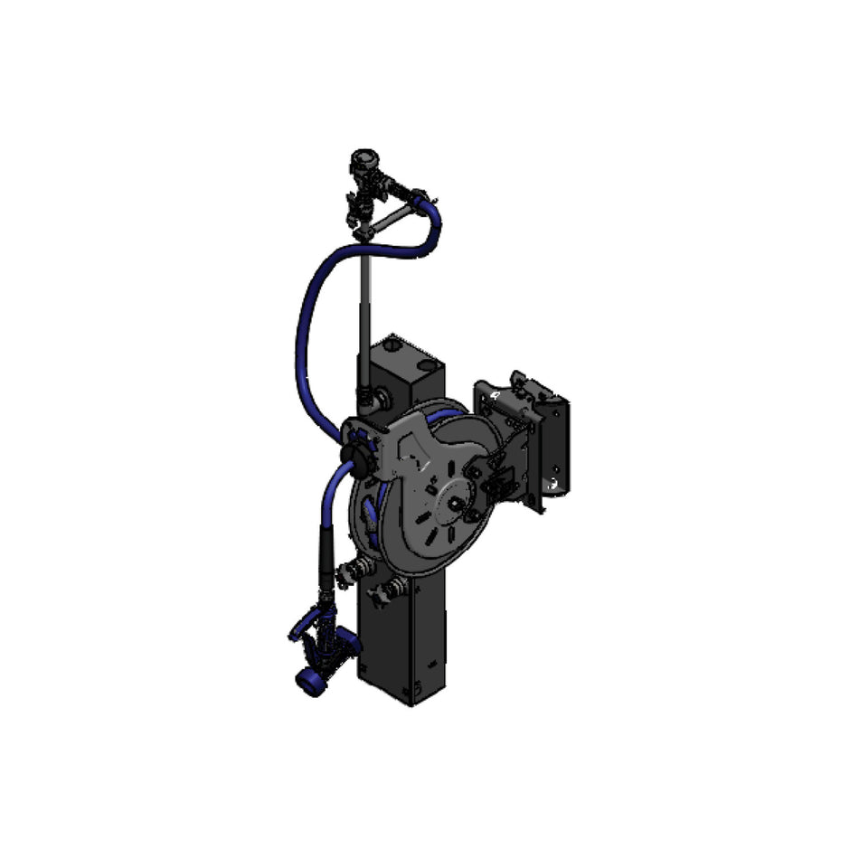 T&S Brass B-7232-U05WS8TC 35' Surface Mount Hose Reel Station - Mixing Valve & Swing Bracket