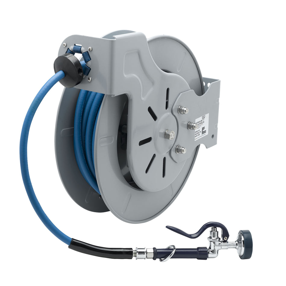 T&S Brass B-7242-01 Open 50' Hose Reel Station - EB-0107 Blue Spray Valve