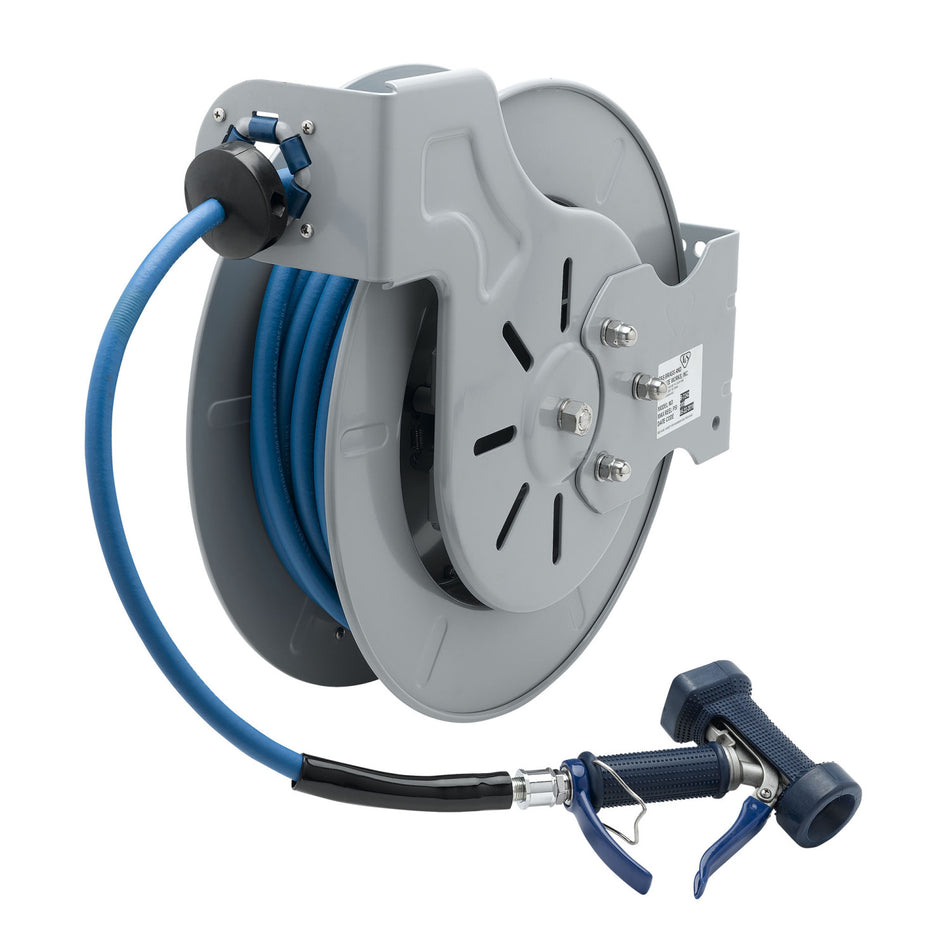 T&S Brass B-7242-05 Open 50' Hose Reel Station - Front Trigger Water Gun