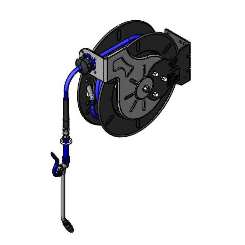 T&S Brass B-7242-10 Open Hose Reel - 3/8" x 50' w/ Spray Wand