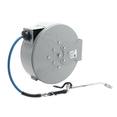 T&S Brass B-7242-C10 Enclosed 50' Hose Reel Station - Extended Spray Wand & Blue Valve