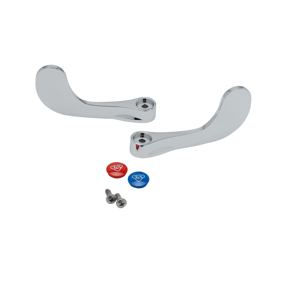 T&S Brass B-WH4-K-NS-AM Wrist-Action Handle Parts Kit - 4" Handles & Anti-Microbial Coating