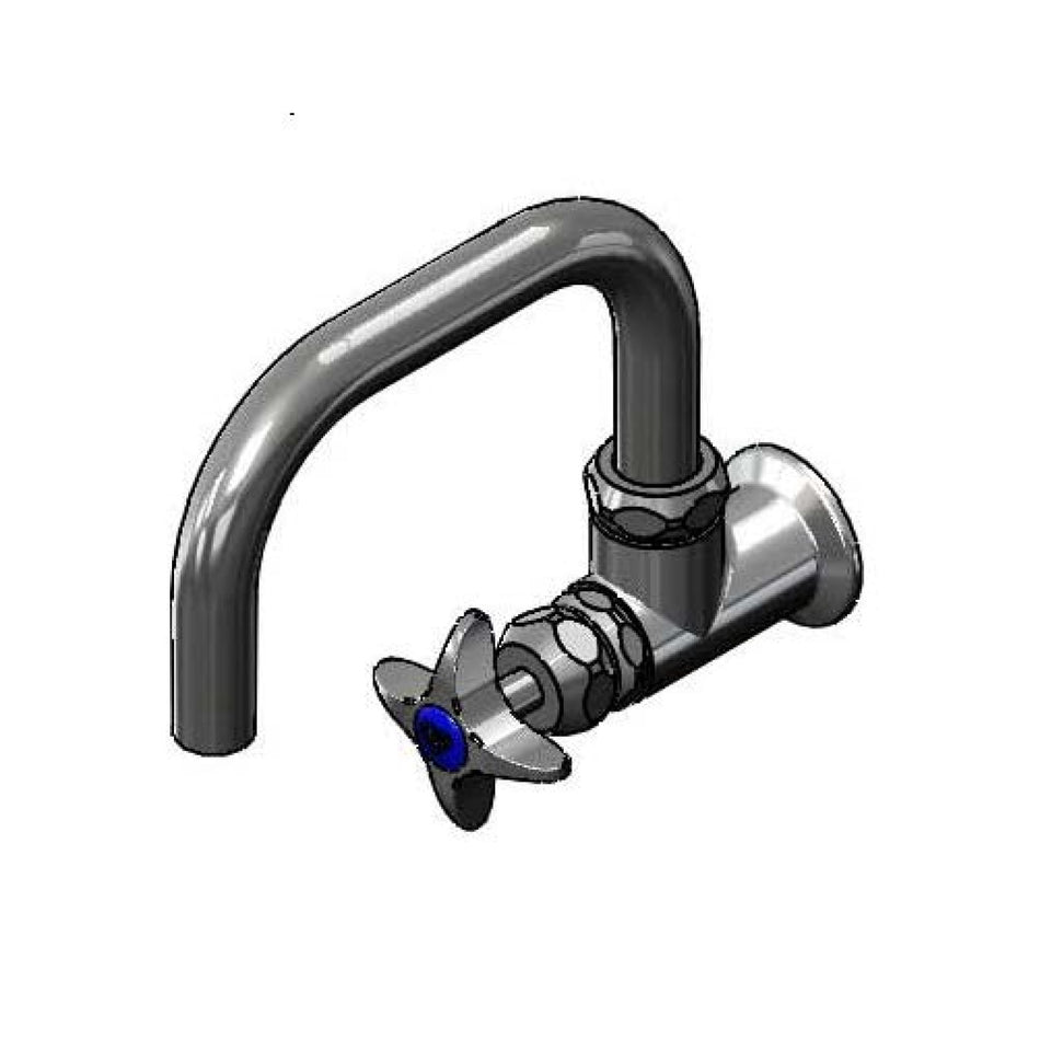 Single Wall Mount Big-Flo Faucet, 8" Swing Nozzle, 00LL Street Elbow