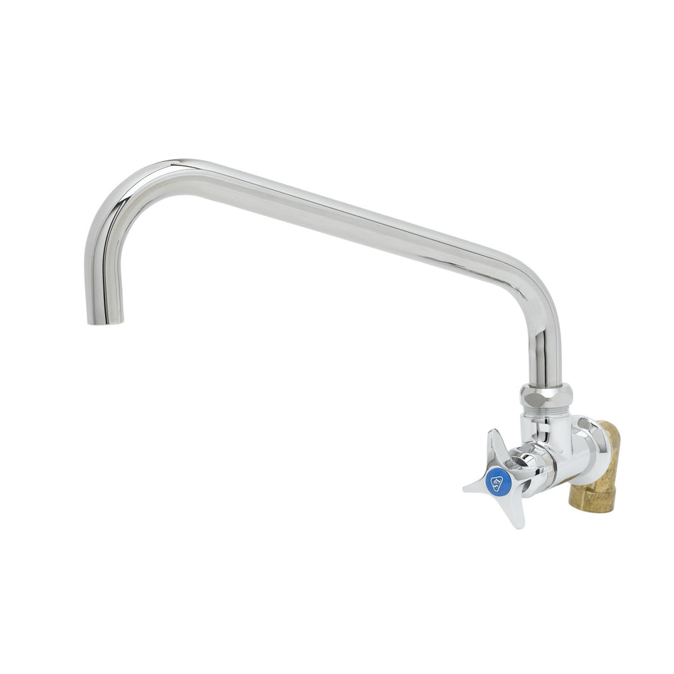 Single Wall Mount Big-Flo Faucet, 12" Swing Nozzle, 00LL Street Elbow