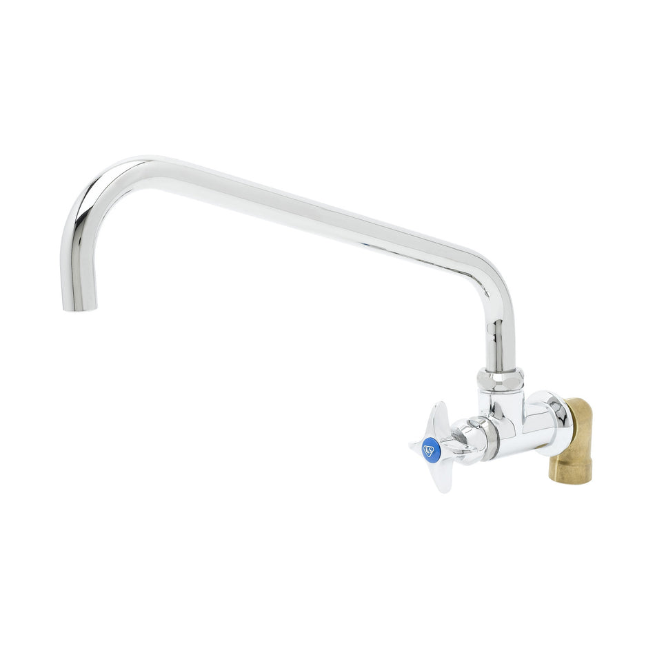 Single Wall Mount Big-Flo Faucet, 14" Swing Nozzle, 00LL Street Elbow