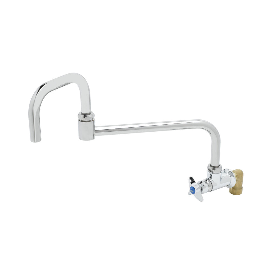 Single Wall Mount Big-Flo Faucet, 18" Double-Joint Swing Nozzle, 00LL Street Elbow