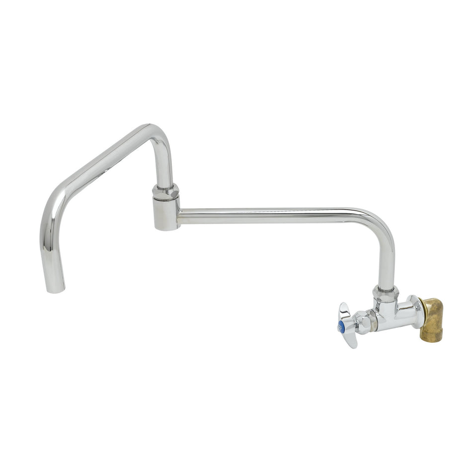 Single Wall Mount Big-Flo Faucet, 24" Double-Joint Swing Nozzle, 00LL Street Elbow