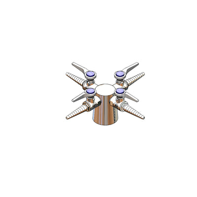 T&S Brass BL-4200-04 Tapered Lab Turret - Four Way