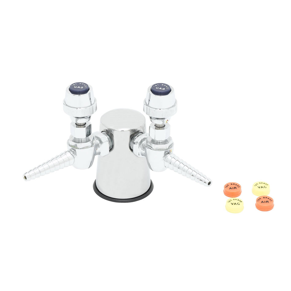 T&S Brass BL-4210-0 Tapered Lab Turret w/ (2) HoseCocks - 90°