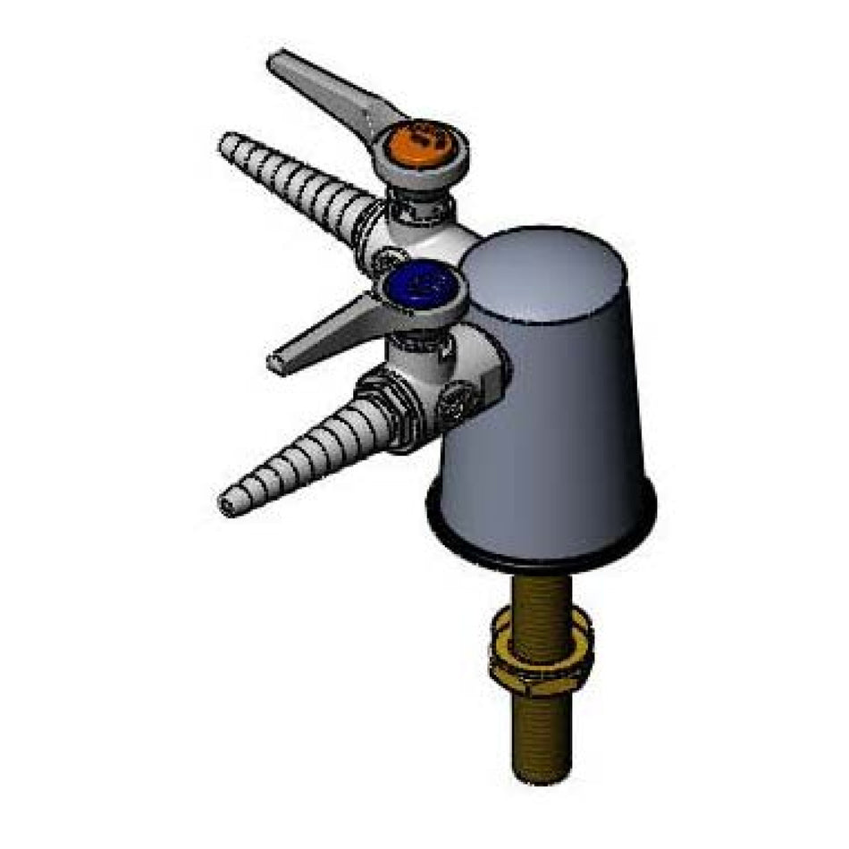 T&S Brass BL-4270-02 Tapered Lab Turret - Dual Service & Hose Cocks @ 90 Degrees
