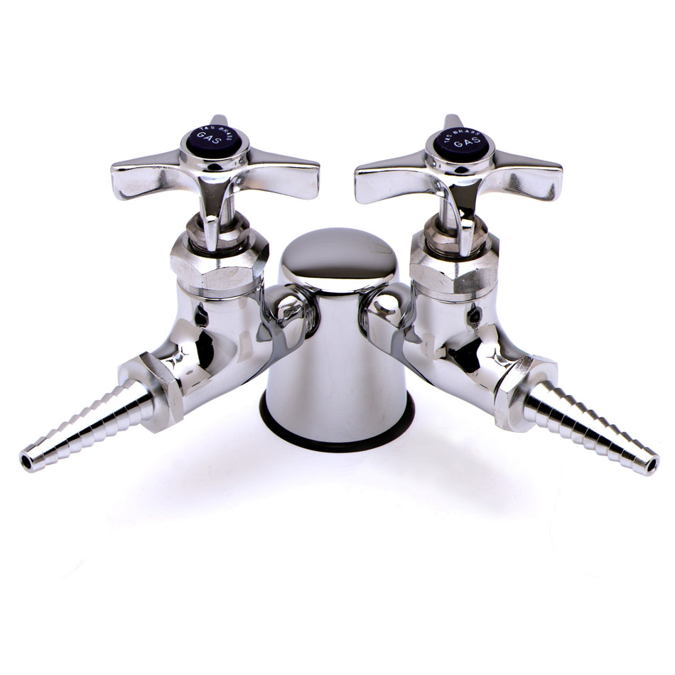 T&S Brass BL-4300-0 Lab Turret w/ (2) Gas Valves - 90°