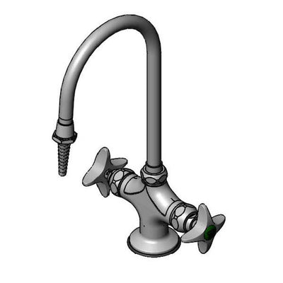 T&S Brass BL-5700-02 Lab Mixing Faucet - Swivel Gooseneck & Serrated Tip Outlet