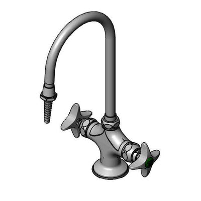 T&S Brass BL-5704-01 Lab Mixing Faucet - Swivel/Rigid Gooseneck & Serrated Tip