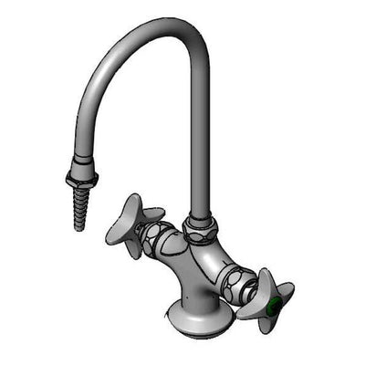 T&S Brass BL-5704-03 Lab Mixing Faucet - Swivel Gooseneck & Serrated Tip