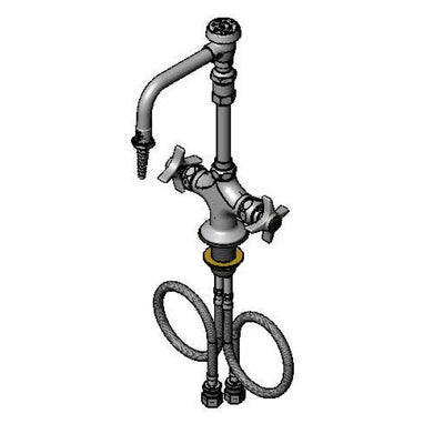 T&S Brass BL-5704-09 Lab Mixing Faucet - Swivel Vacuum Breaker Gooseneck & Serrated Tip