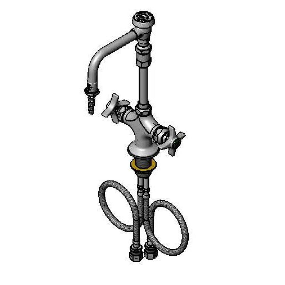 Lab Mixing Faucet, Vac. Breaker Swing Gooseneck, Serrated Tip