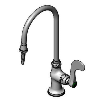 T&S Brass BL-5705-01WH4 Single Temp Lab Faucet - Gooseneck & 4" Wrist Action Handle
