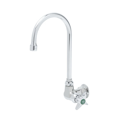 T&S Brass BL-5710-01A-TL Tin-Lined Lab Faucet - Wall Mount Single Temp Gooseneck 4-Arm