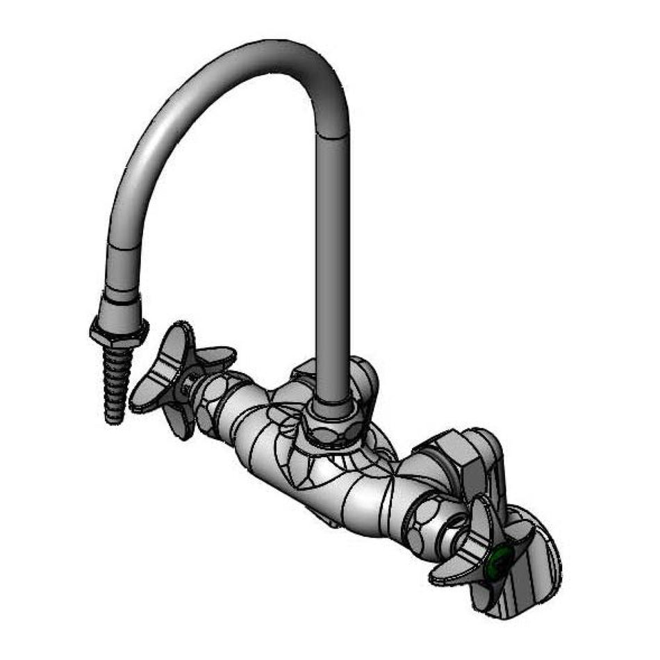 Wall Mount Polish Chrome Mixing Fct. w/ Adjustable Inlets