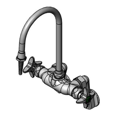 T&S Brass BL-5740-02 Wall Mount Lab Mixing Faucet - Swivel Gooseneck & Adjustable Inlets
