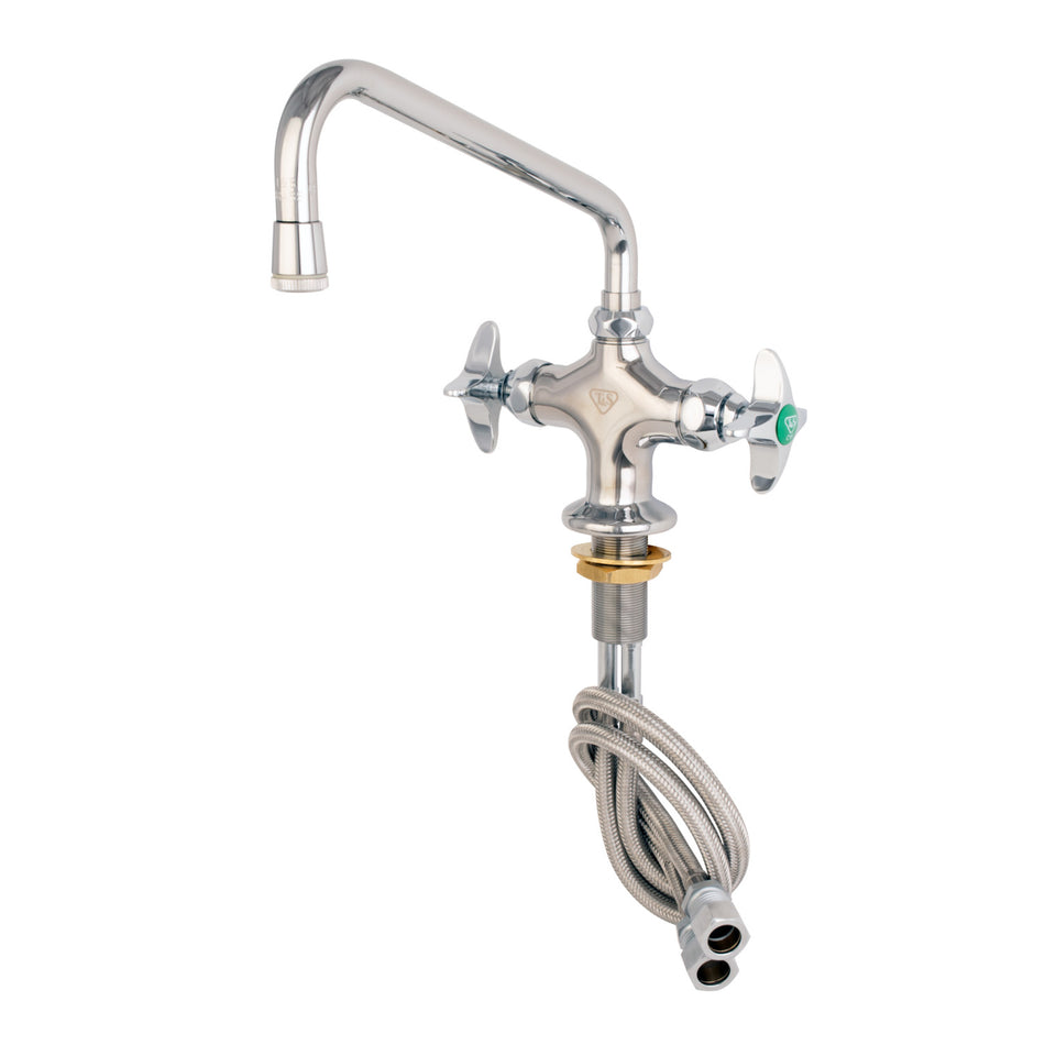 Lab Vertical Mixing Faucet, 9" Lab Nozzle, 4-Arm Handle