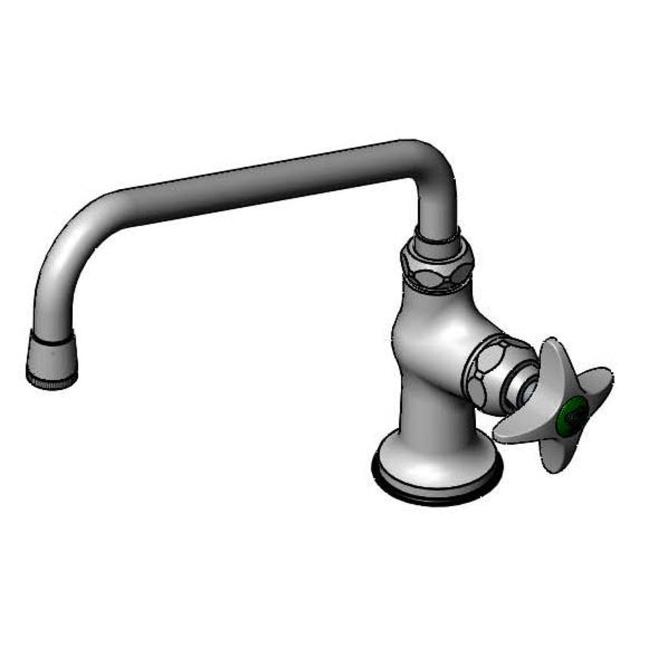 Lab Faucet, Single Temperature, 9" Swing Nozzle, Stream Regulator Outlet, 4-Arm Lab Handle