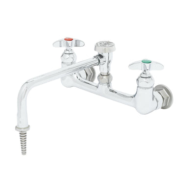 T&S Brass BL-5775-08 8" Wall Mount Sink Mixing Faucet - 9" Swing Nozzle & Vacuum Breaker