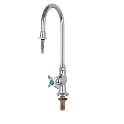 T&S Brass BL-5850-01TL-CW Tin-Lined Lab Faucet - 4-Arm Handle & Swivel/Rigid Gooseneck